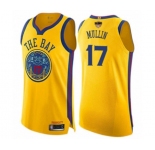 Women Golden State Warriors #17 Chris Mullin Swingman Gold 2019 Basketball Finals Bound Basketball Jersey - City Edition