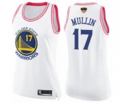 Women Golden State Warriors #17 Chris Mullin Swingman White Pink Fashion 2019 Basketball Finals Bound Basketball Jersey