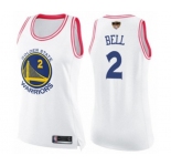 Women Golden State Warriors #2 Jordan Bell Swingman White Pink Fashion 2019 Basketball Finals Bound Basketball Jersey