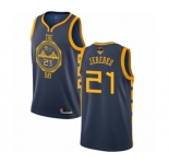 Women Golden State Warriors #21 Jonas Jerebko Swingman Navy Blue Basketball 2019 Basketball Finals Bound Jersey - City Edition