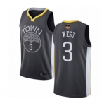 Women Golden State Warriors #3 David West Swingman Black 2019 Basketball Finals Bound Basketball Jersey - Statement Edition