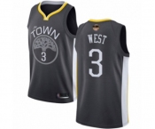 Women Golden State Warriors #3 David West Swingman Black 2019 Basketball Finals Bound Basketball Jersey - Statement Edition