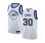 Women Golden State Warriors #30 Stephen Curry Swingman White Hardwood Classics 2019 Basketball Finals Bound Basketball Jersey