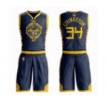 Women Golden State Warriors #34 Shaun Livingston Swingman Navy Blue Basketball Suit 2019 Basketball Finals Bound Jersey - City Edition