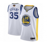 Women Golden State Warriors #35 Kevin Durant Authentic White 2019 Basketball Finals Bound Basketball Jersey - Association Edition