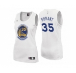 Women Golden State Warriors #35 Kevin Durant Home White Jersey