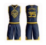 Women Golden State Warriors #35 Kevin Durant Swingman Navy Blue Basketball Suit 2019 Basketball Finals Bound Jersey - City Edition