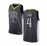 Women Golden State Warriors #4 Quinn Cook Swingman Black Basketball 2019 Basketball Finals Bound Jersey - Statement Edition