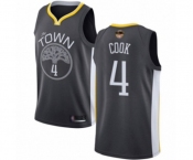Women Golden State Warriors #4 Quinn Cook Swingman Black Basketball 2019 Basketball Finals Bound Jersey - Statement Edition