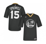Women's Adidas Golden State Warriors #15 Latrell Sprewell Authentic Black Alternate NBA Jersey