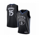 Women's Golden State Warriors #15 Latrell Sprewell Swingman Black Basketball Jersey 2019-20  City Edition