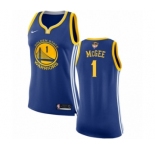 Women's Nike Golden State Warriors #1 JaVale McGee Authentic Royal Blue Road 2018 NBA Finals Bound NBA Jersey - Icon Edition