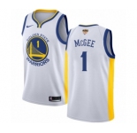 Women's Nike Golden State Warriors #1 JaVale McGee Authentic White Home 2018 NBA Finals Bound NBA Jersey - Association Edition