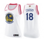 Women's Nike Golden State Warriors #18 Omri Casspi Swingman WhitePink Fashion 2018 NBA Finals Bound NBA Jersey