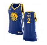 Women's Nike Golden State Warriors #2 Jordan Bell Authentic Royal Blue Road 2018 NBA Finals Bound NBA Jersey - Icon Edition