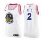 Women's Nike Golden State Warriors #2 Jordan Bell Swingman WhitePink Fashion 2018 NBA Finals Bound NBA Jersey