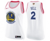 Women's Nike Golden State Warriors #2 Jordan Bell Swingman WhitePink Fashion 2018 NBA Finals Bound NBA Jersey