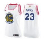 Women's Nike Golden State Warriors #23 Draymond Green Swingman WhitePink Fashion 2018 NBA Finals Bound NBA Jersey