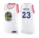 Women's Nike Golden State Warriors #23 Draymond Green Swingman WhitePink Fashion NBA Jersey