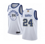Women's Nike Golden State Warriors #24 Rick Barry Authentic White Hardwood Classics 2018 NBA Finals Bound NBA Jersey