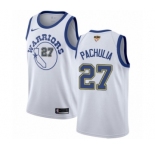 Women's Nike Golden State Warriors #27 Zaza Pachulia Authentic White Hardwood Classics 2018 NBA Finals Bound NBA Jersey