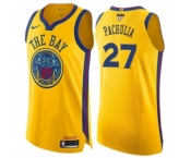 Women's Nike Golden State Warriors #27 Zaza Pachulia Swingman Gold 2018 NBA Finals Bound NBA Jersey - City Edition