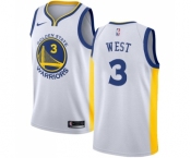 Women's Nike Golden State Warriors #3 David West Swingman White Home NBA Jersey - Association Edition