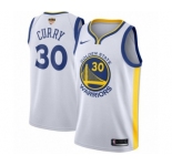 Women's Nike Golden State Warriors #30 Stephen Curry Authentic White Home 2018 NBA Finals Bound NBA Jersey - Association Edition