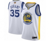 Women's Nike Golden State Warriors #35 Kevin Durant Authentic White Home 2018 NBA Finals Bound NBA Jersey - Association Edition