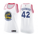 Women's Nike Golden State Warriors #42 Nate Thurmond Swingman WhitePink Fashion NBA Jersey