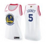 Women's Nike Golden State Warriors #5 Kevon Looney Swingman WhitePink Fashion 2018 NBA Finals Bound NBA Jersey