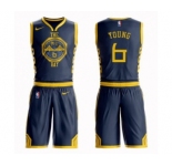 Women's Nike Golden State Warriors #6 Nick Young Swingman Navy Blue NBA Suit Jersey - City Edition