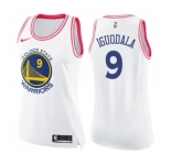 Women's Nike Golden State Warriors #9 Andre Iguodala Swingman WhitePink Fashion NBA Jersey