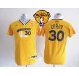 NBA Youth NBA Warriors #30 Stephen Curry Gold Alternate The Finals Patch Stitched Jerseys