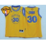 NBA Youth NBA Warriors #30 Stephen Curry Gold Throwback The Finals Patch Stitched Jerseys