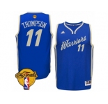 Youth Adidas Golden State Warriors #11 Klay Thompson Swingman Royal Blue 2015-16 Christmas Day 2017 The Finals Patch NBA Jersey