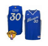 Youth Adidas Golden State Warriors #30 Stephen Curry Authentic Royal Blue 2015-16 Christmas Day 2017 The Finals Patch NBA Jersey