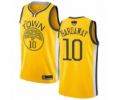 Youth Golden State Warriors #10 Tim Hardaway Yellow Swingman 2019 Basketball Finals Bound Jersey - Earned Edition