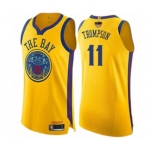 Youth Golden State Warriors #11 Klay Thompson Swingman Gold 2019 Basketball Finals Bound Basketball Jersey - City Edition