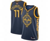 Youth Golden State Warriors #11 Klay Thompson Swingman Navy Blue Basketball 2019 Basketball Finals Bound Jersey - City Edition