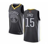 Youth Golden State Warriors #15 Damian Jones Swingman Black 2019 Basketball Finals Bound Basketball Jersey - Statement Edition