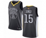 Youth Golden State Warriors #15 Damian Jones Swingman Black 2019 Basketball Finals Bound Basketball Jersey - Statement Edition