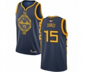 Youth Golden State Warriors #15 Damian Jones Swingman Navy Blue Basketball 2019 Basketball Finals Bound Jersey - City Edition