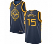 Youth Golden State Warriors #15 Latrell Sprewell Swingman Navy Blue Basketball 2019 Basketball Finals Bound Jersey - City Edition