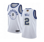 Youth Golden State Warriors #2 Jordan Bell Authentic White Hardwood Classics 2019 Basketball Finals Bound Basketball Jersey