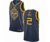 Youth Golden State Warriors #2 Jordan Bell Swingman Navy Blue Basketball 2019 Basketball Finals Bound Jersey - City Edition