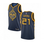 Youth Golden State Warriors #21 Jonas Jerebko Swingman Navy Blue Basketball Jersey - City Edition