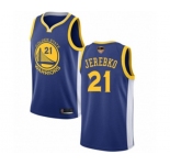 Youth Golden State Warriors #21 Jonas Jerebko Swingman Royal Blue Basketball 2019 Basketball Finals Bound Jersey - Icon Edition
