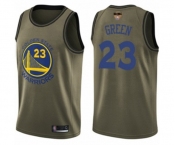 Youth Golden State Warriors #23 Draymond Green Swingman Green Salute to Service 2019 Basketball Finals Bound Basketball Jersey