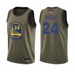 Youth Golden State Warriors #24 Rick Barry Swingman Green Salute to Service 2019 Basketball Finals Bound Basketball Jersey